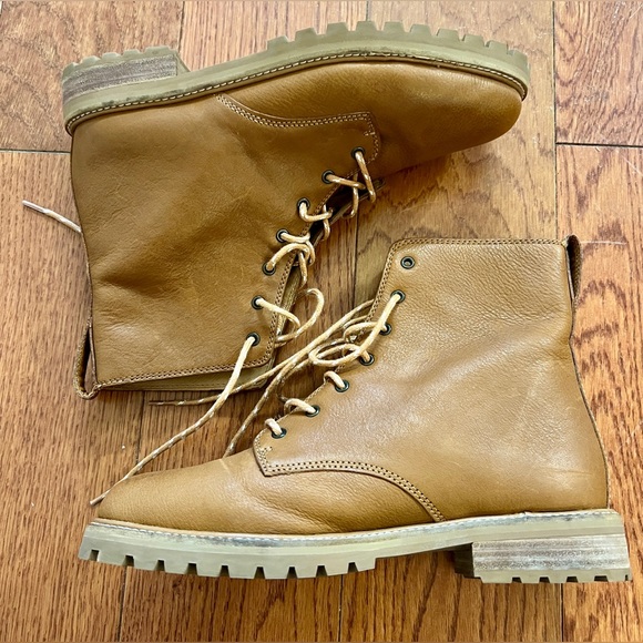 Madewell The Clair Lace-Up Boot in Leather English Saddle - Picture 4 of 10